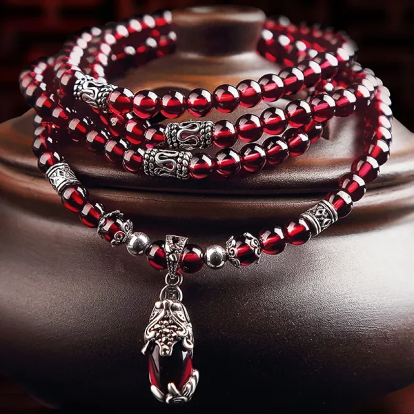 Ladies' Garnet Bracelet - Praying for Good Luck and Prosperity - Gift