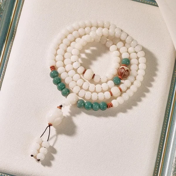 108 pieces of Wisdom Bodhi Bead Bracelets Handmade by Bodhi Root Buddha Women's Bead Necklacece