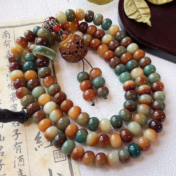 Dunhuang Feitian Natural Bodhi Bead Bracelet with 108 pieces, multiple loops can be worn by hand or neck